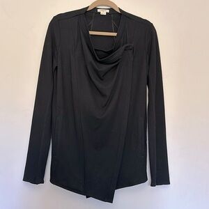 Helmet Lang 100% Wool asymmetrical crossbody wrap cardigan in size S.